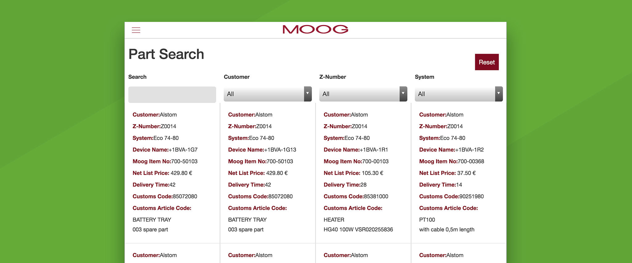 Moog Industrial App Gallery