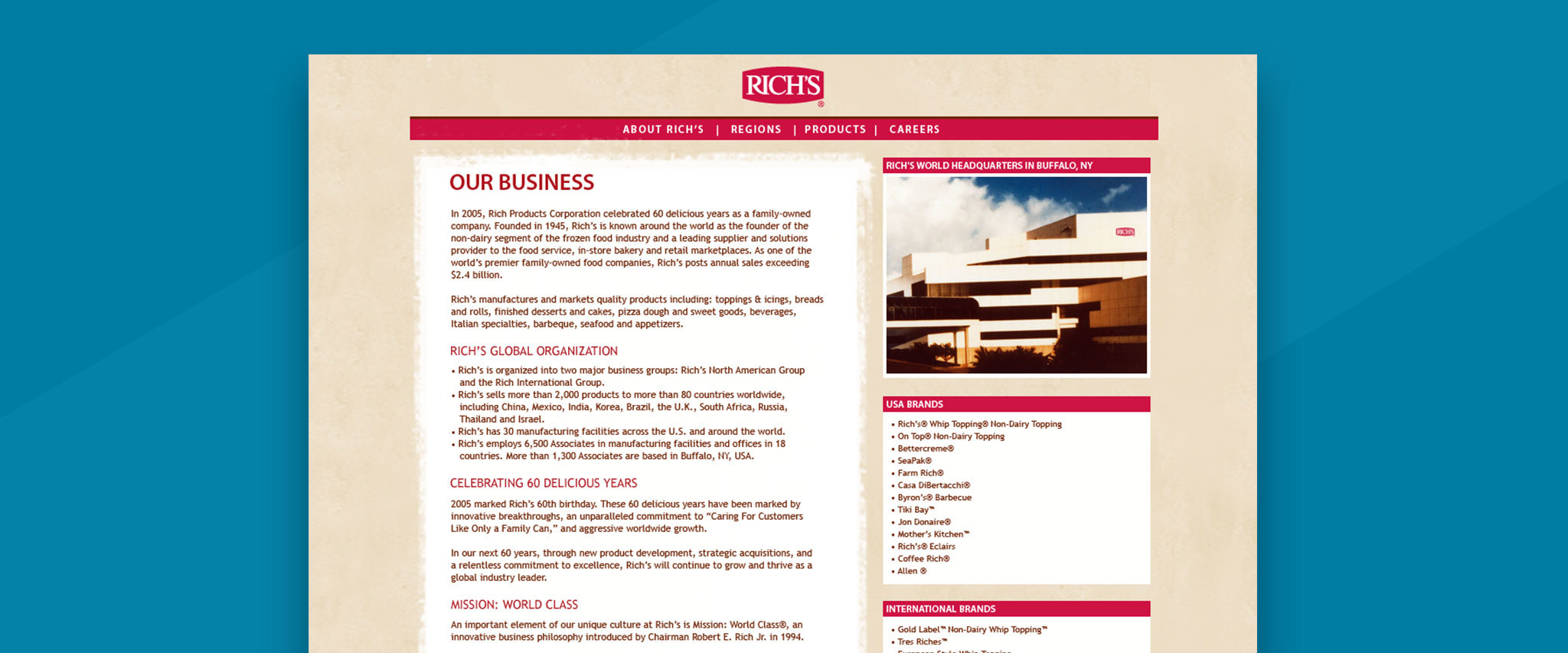 Rich Products Corporate Website Gallery